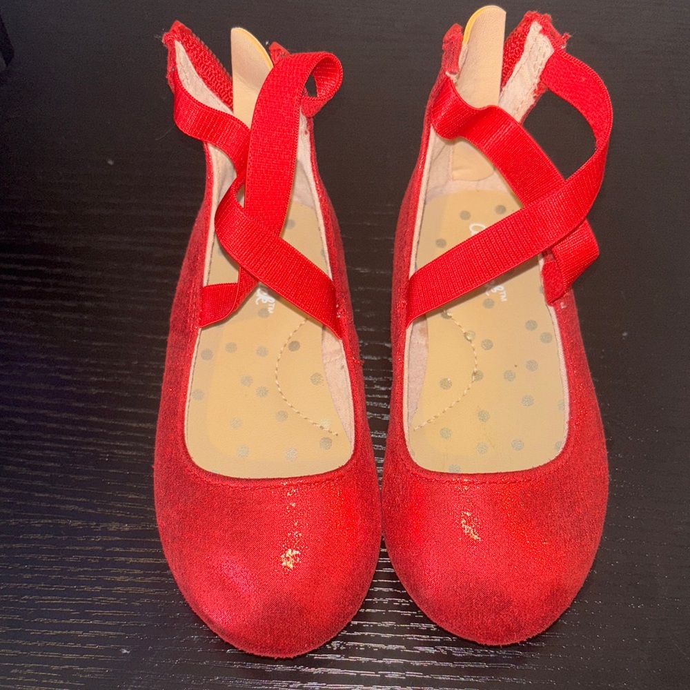 Cat & Jack Vibrant Red Crisscross Dress Shoes
